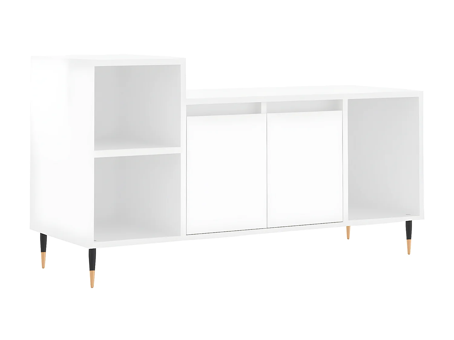 Meuble TV Blanc brillant 100x35x55 cm Bois d'ingénierie