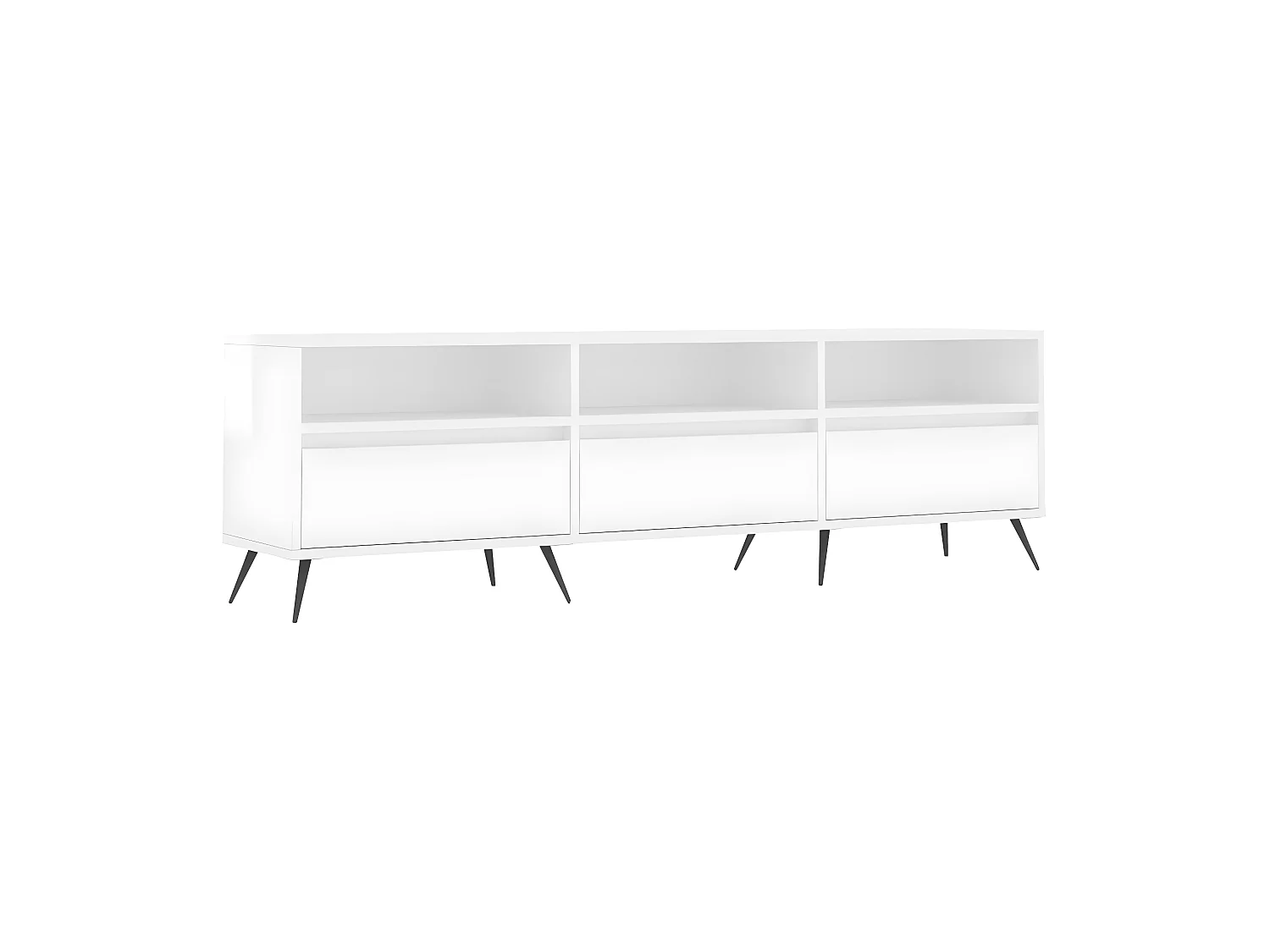 Mobile TV bianco lucido 150x30x44,5 cm in derivati del legno