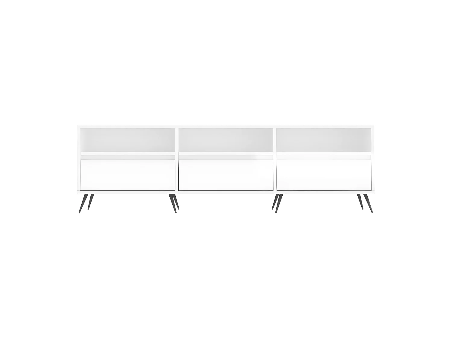 Mobile TV bianco lucido 150x30x44,5 cm in derivati del legno