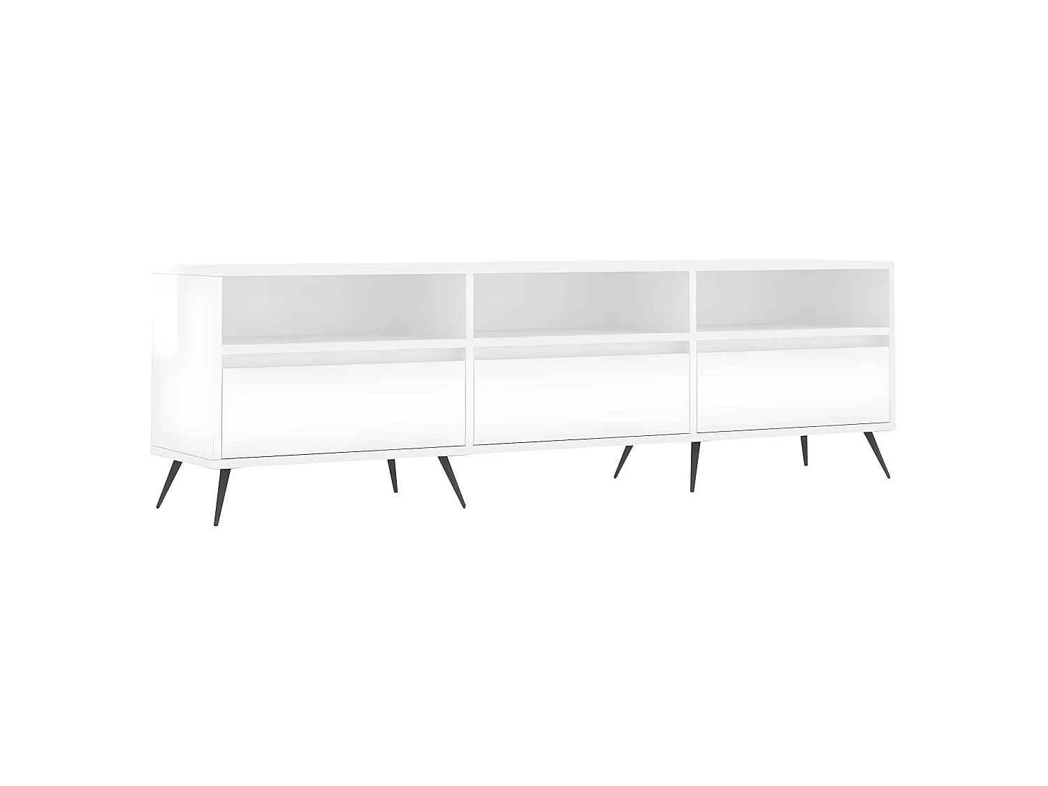 Glanzend wit TV-meubel 150x30x44,5 cm samengesteld hout