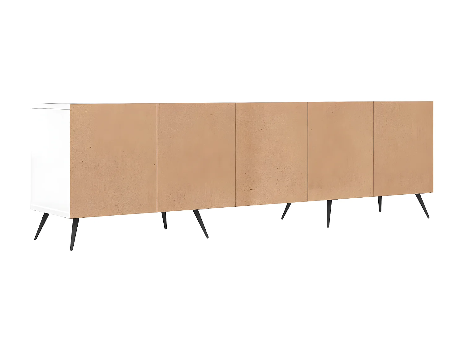 Glanzend wit TV-meubel 150x30x44,5 cm samengesteld hout