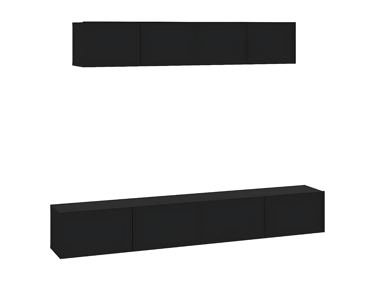 Ensemble de meubles TV 4 pcs Noir Bois d'ingénierie