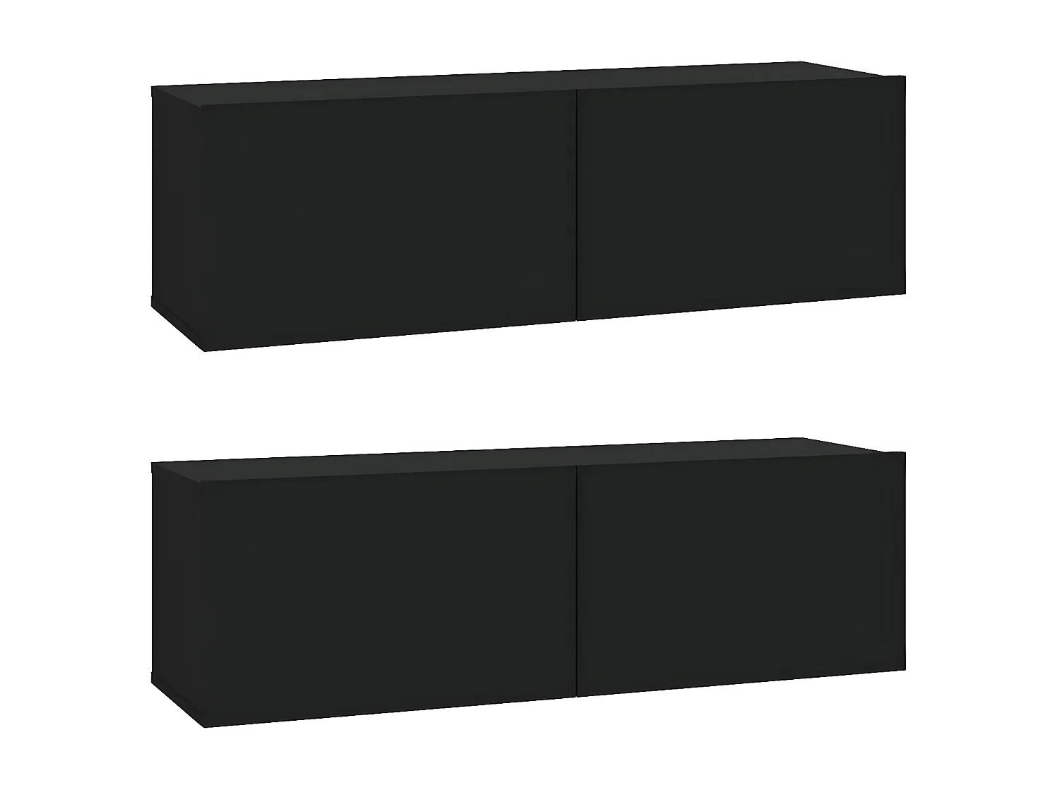 Ensemble de meubles TV 4 pcs Noir Bois d'ingénierie