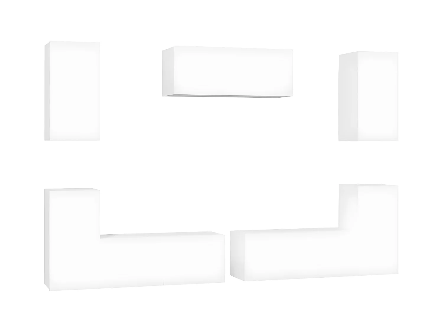 7-delige tv-meubelset wit parket