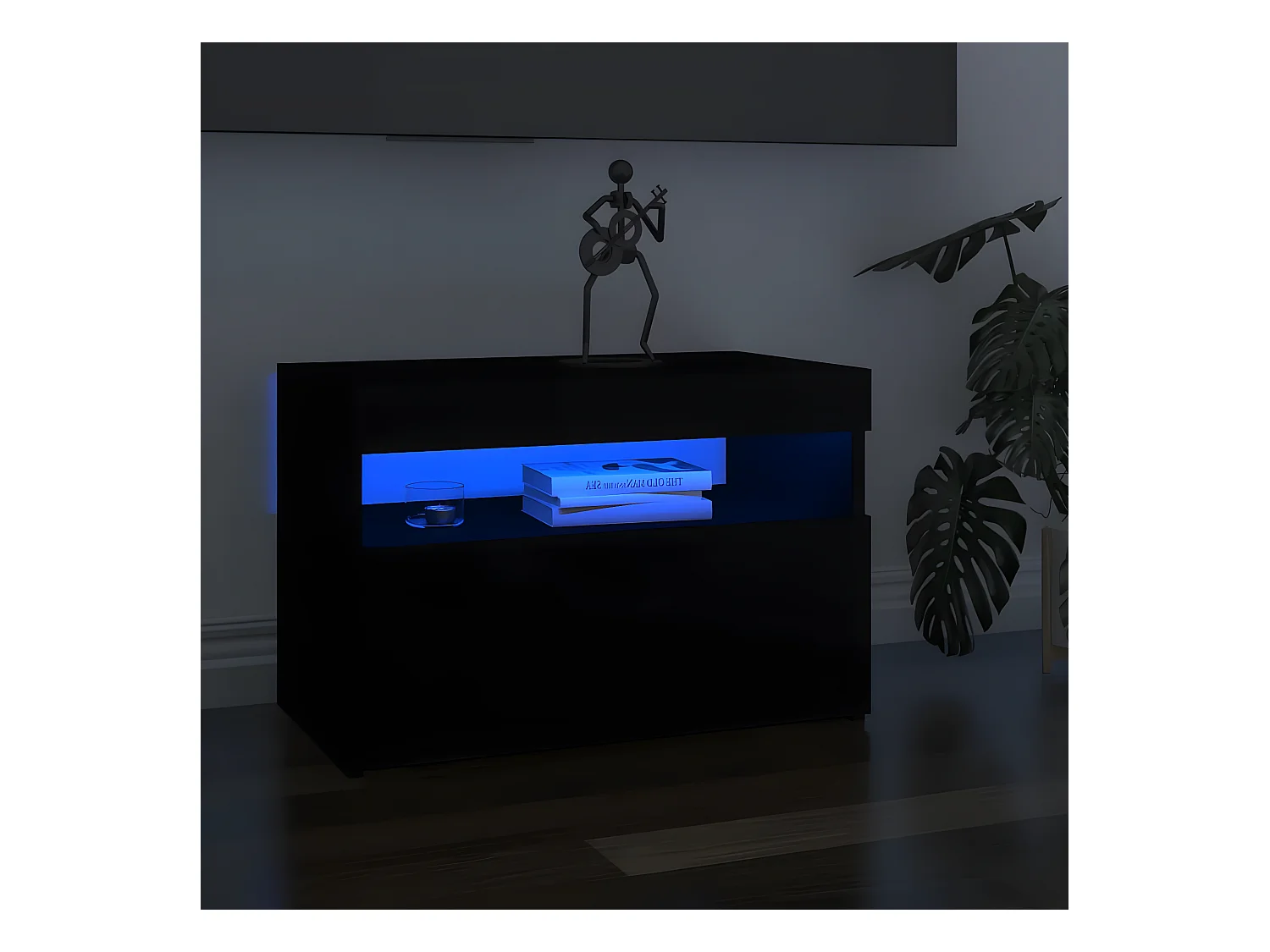 Meuble TV avec lumières LED noir 60x35x40 cm
