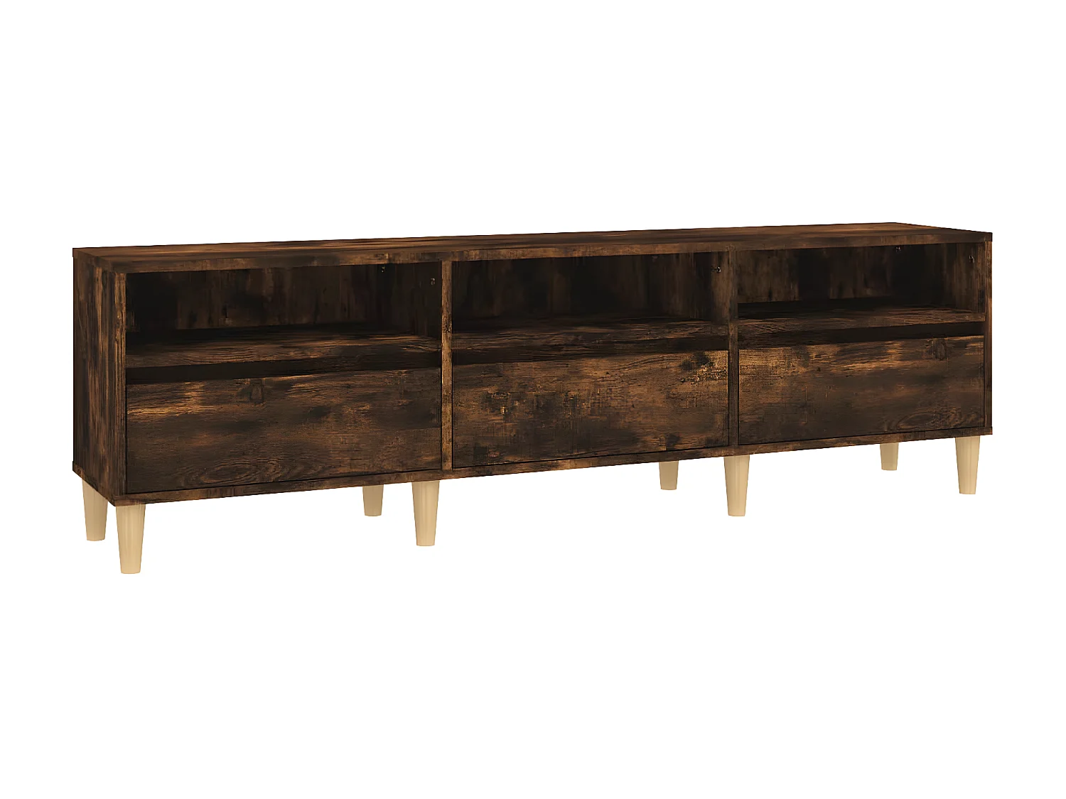 Gerookt eiken tv-meubel 150x30x44,5 cm samengesteld hout