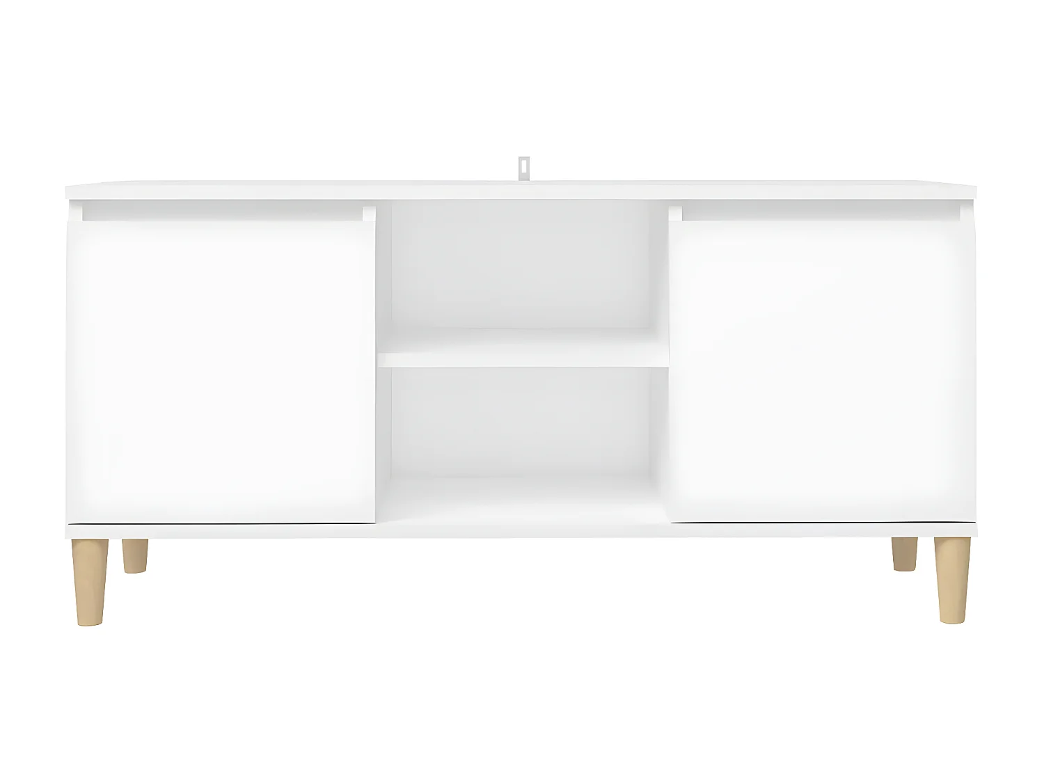 Mueble TV con patas de madera maciza Blanco 103,5x35x50 cm