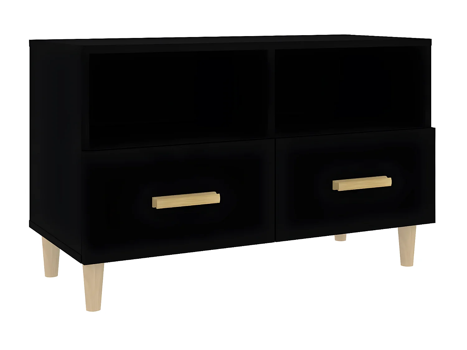 Meuble TV Noir 80x36x50 cm Bois d'ingénierie