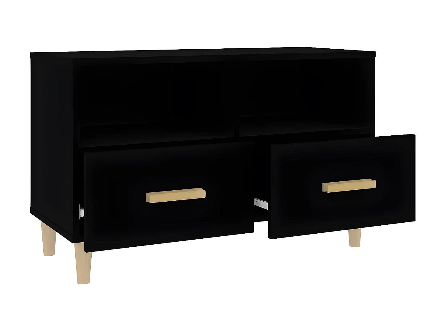 Meuble TV Noir 80x36x50 cm Bois d'ingénierie