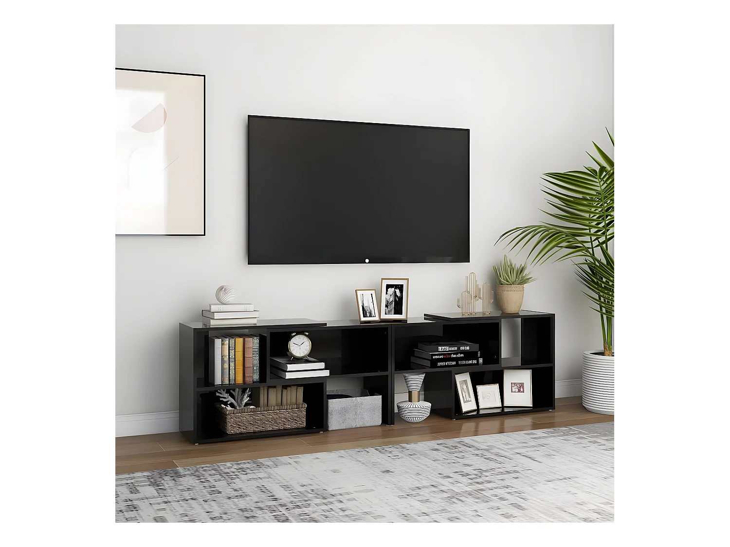 TV-meubel Glanzend zwart 149x30x52 cm Spaanplaat