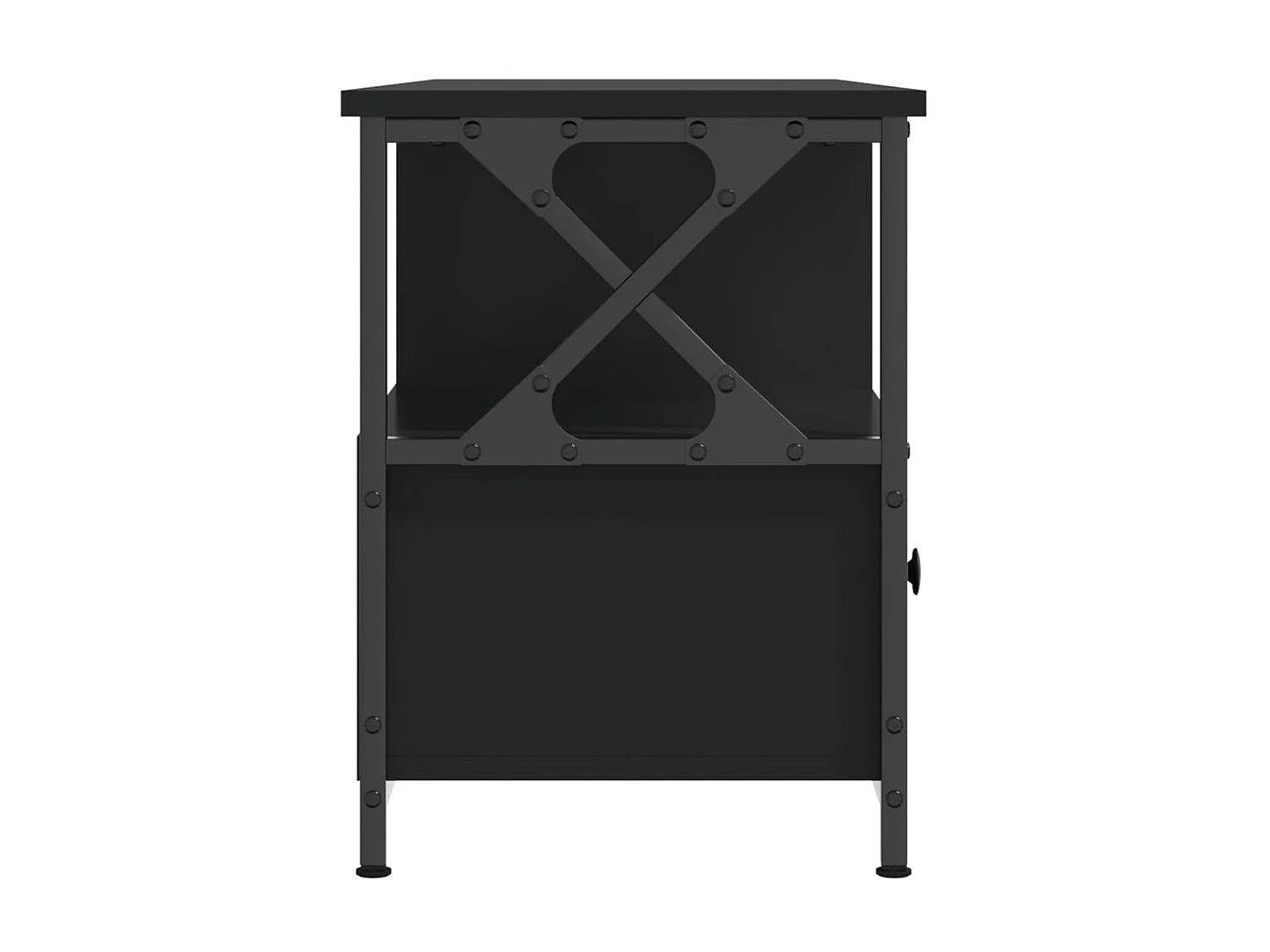 Móvel de TV preto 102x33x45 cm madeira e ferro