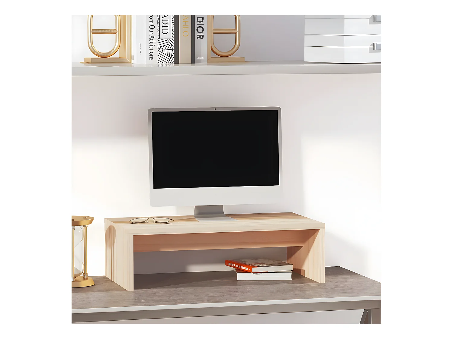 Support de moniteur 50x27x15 cm Bois de pin solide