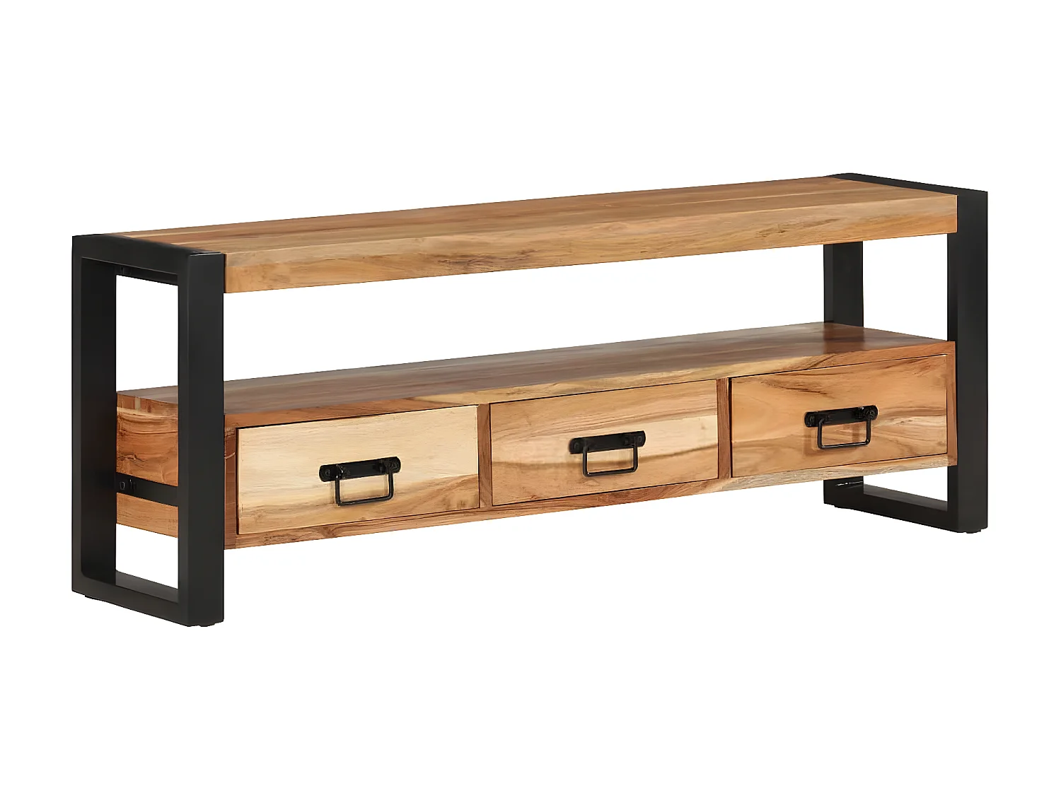 Meuble TV 120x30x45 cm bois d'acacia massif