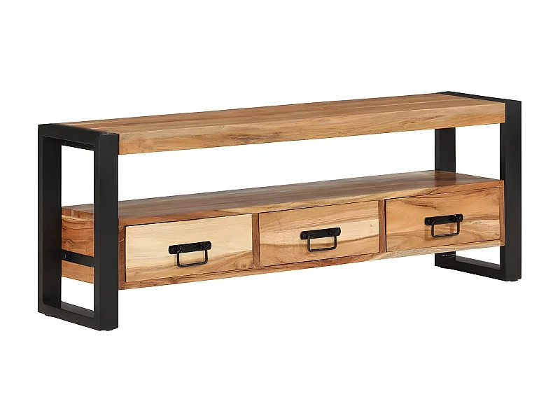 Meuble TV 120x30x45 cm bois d'acacia massif