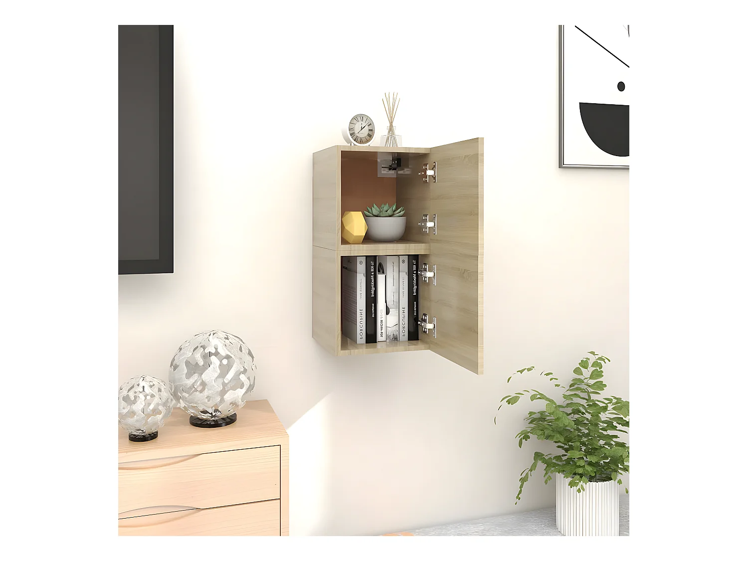 Meubles TV muraux 2 pcs Chêne sonoma 30,5x30x30 cm