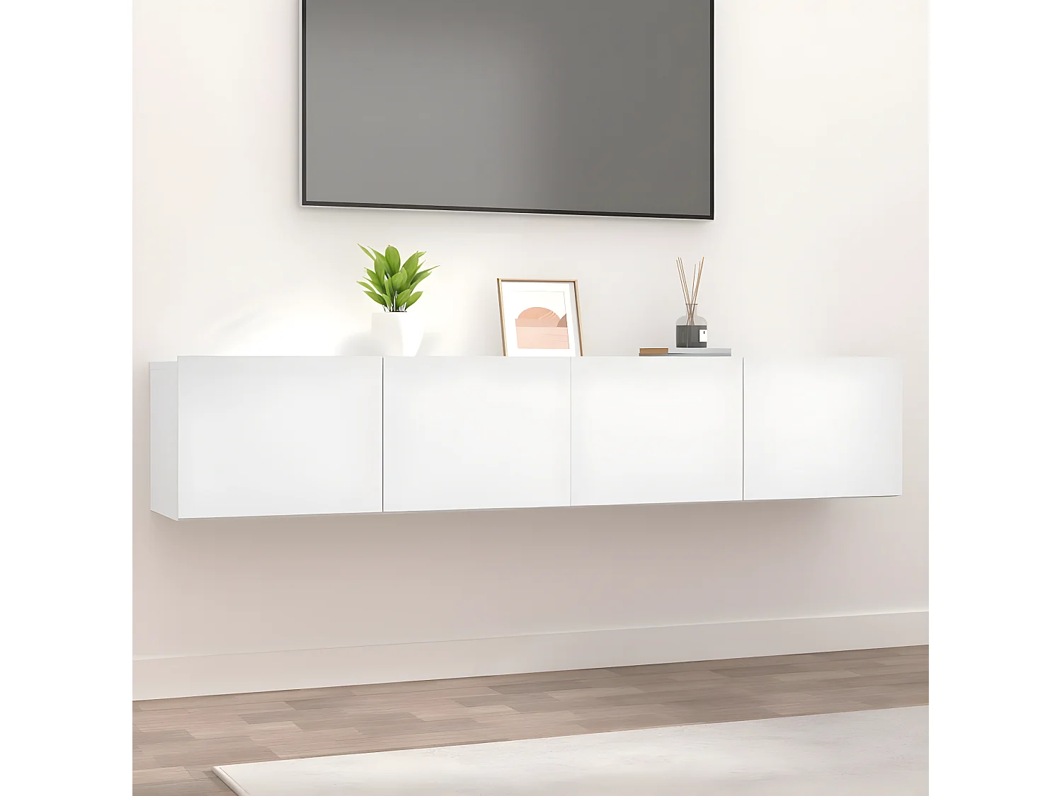 Móveis de TV 2 peças branco 80x30x30 cm madeira trabalhada
