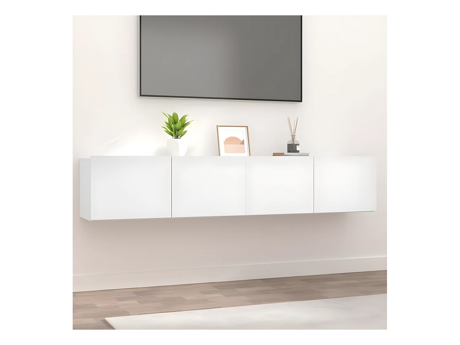 Meubles TV 2 pcs Blanc 80x30x30 cm Bois d'ingénierie