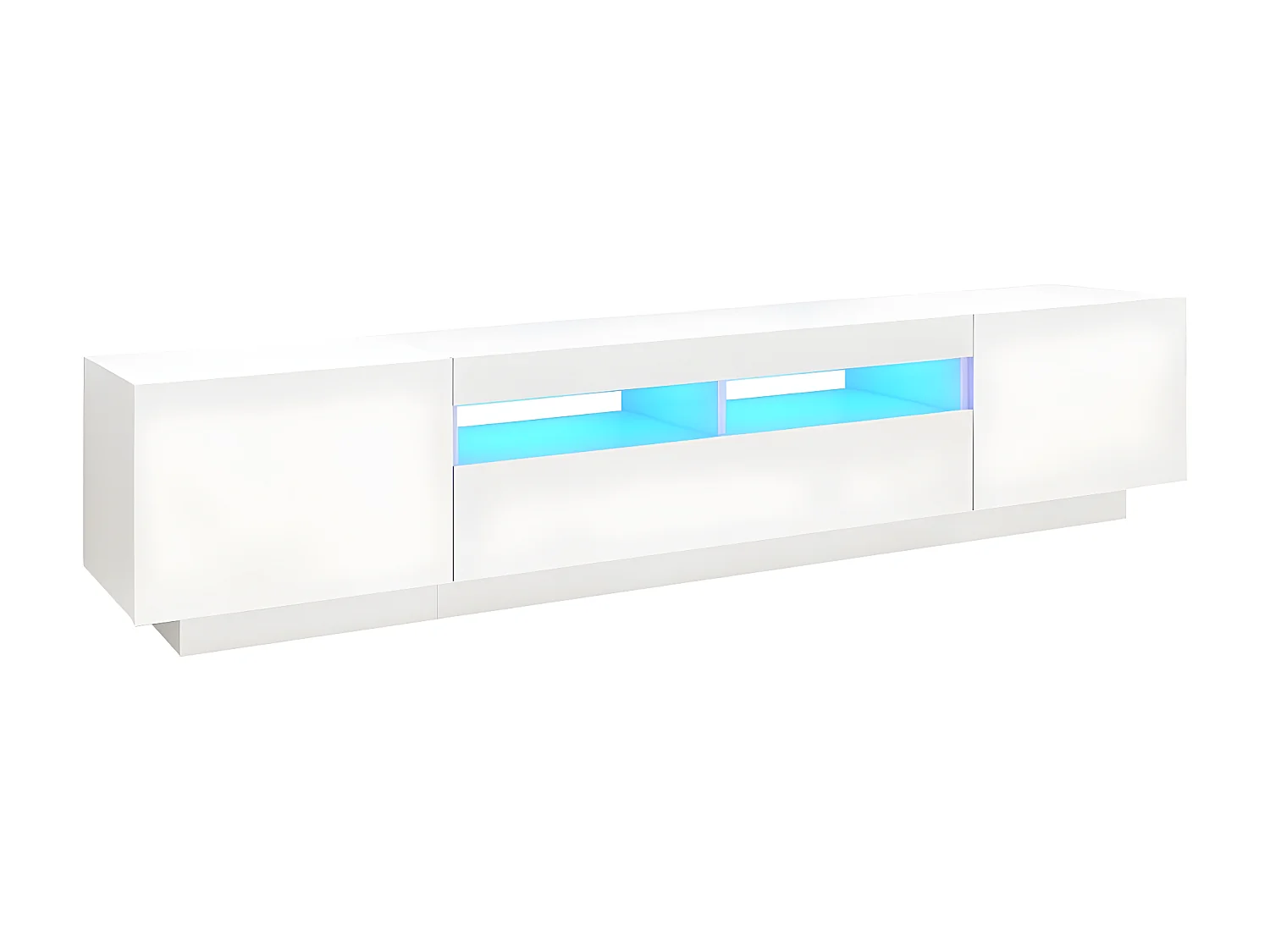 Meuble TV avec lumières LED Blanc 200x35x40 cm