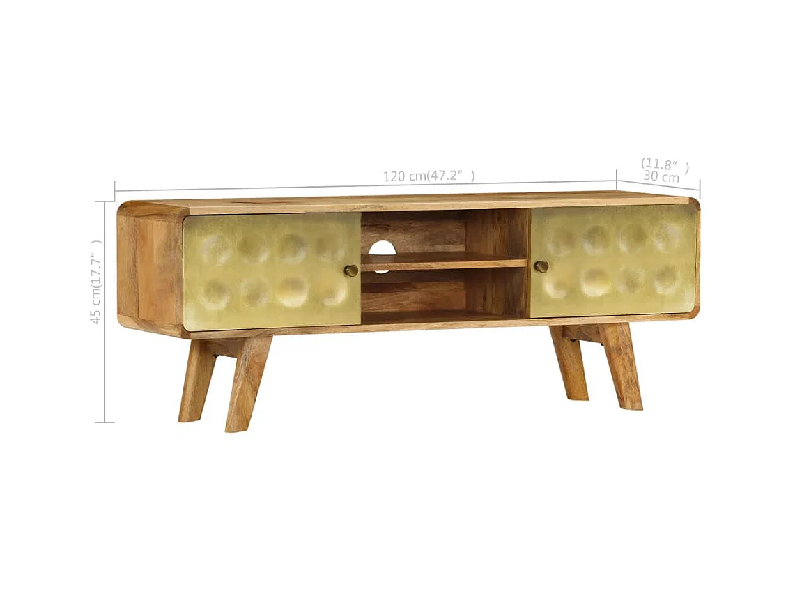 Meuble TV Bois de manguier massif 120 x 30 x 45 cm