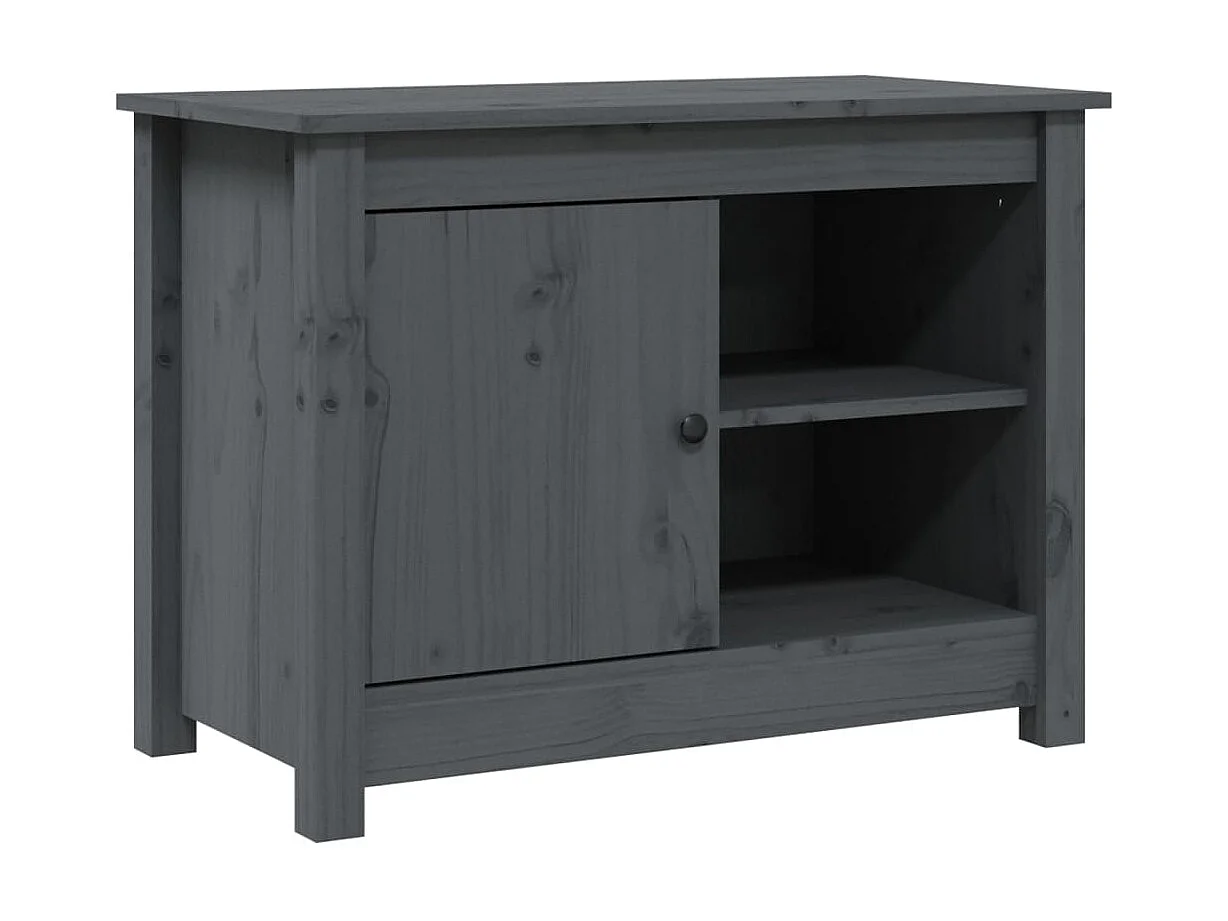 Meuble TV Gris 70x36,5x52 cm Bois de pin massif