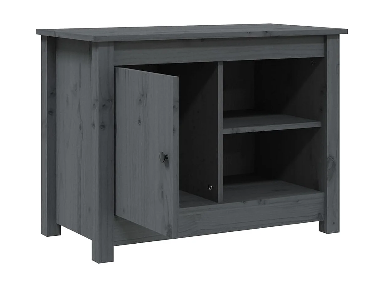 Meuble TV Gris 70x36,5x52 cm Bois de pin massif
