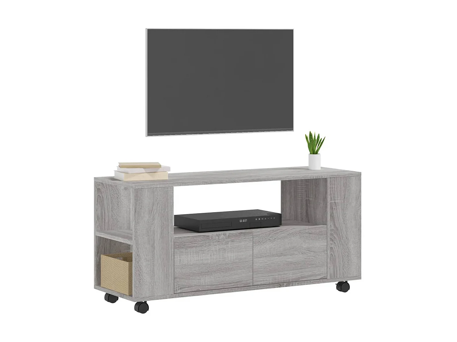 Sonoma grijs tv-meubel 102x34,5x43 cm samengesteld hout