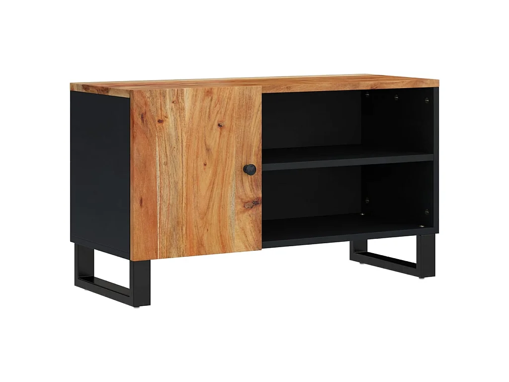 Meuble TV 80x33x46 cm bois d'acacia solide et d'ingénierie