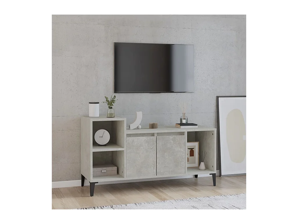TV-meubel Betongrijs 100x35x55 cm Bewerkt hout