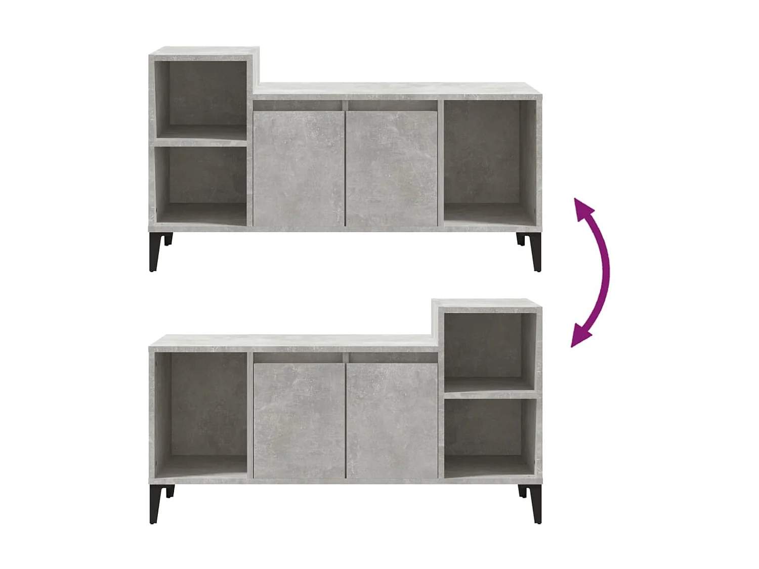 Meuble TV Gris béton 100x35x55 cm Bois d'ingénierie