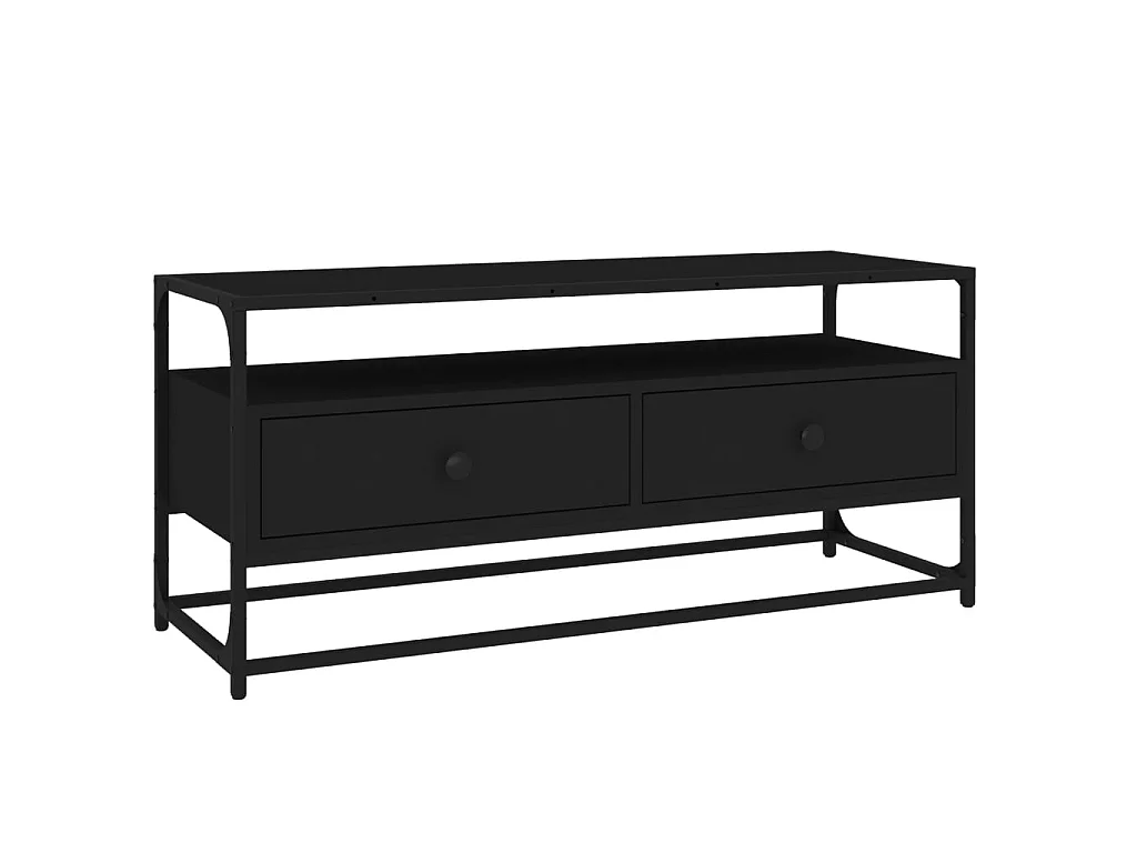 Mueble TV negro 100x35x45 cm de madera contrachapada