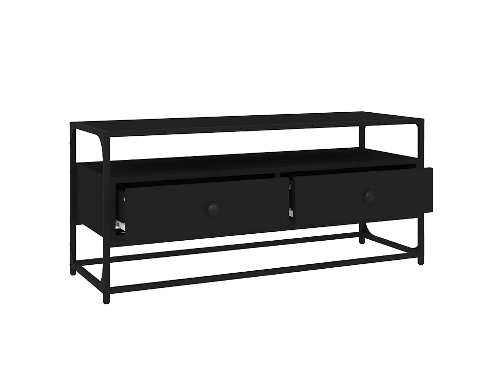 Mueble TV negro 100x35x45 cm de madera contrachapada