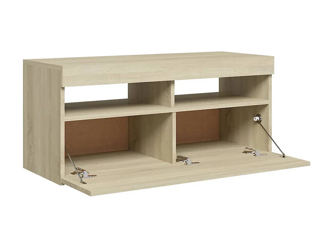 Meuble TV avec lumières LED chêne sonoma 90x35x40 cm