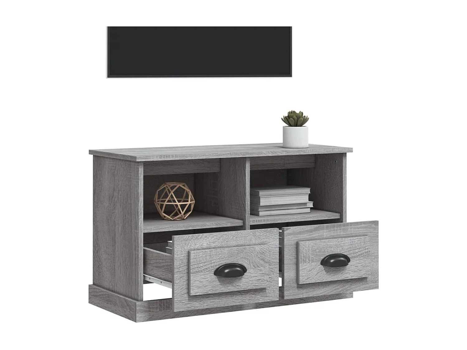 Móvel TV cinza Sonoma 80x35x50 cm madeira engenharia