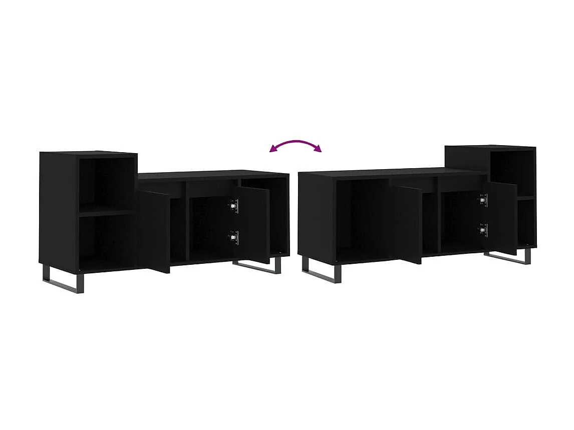 Mueble TV negro 100x35x55 cm Madera contrachapada