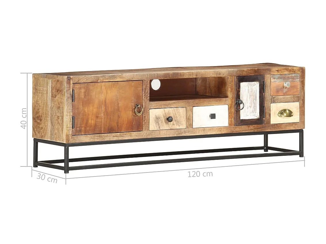 Meuble TV 120 x 30 x 40 cm Bois de récupération massif
