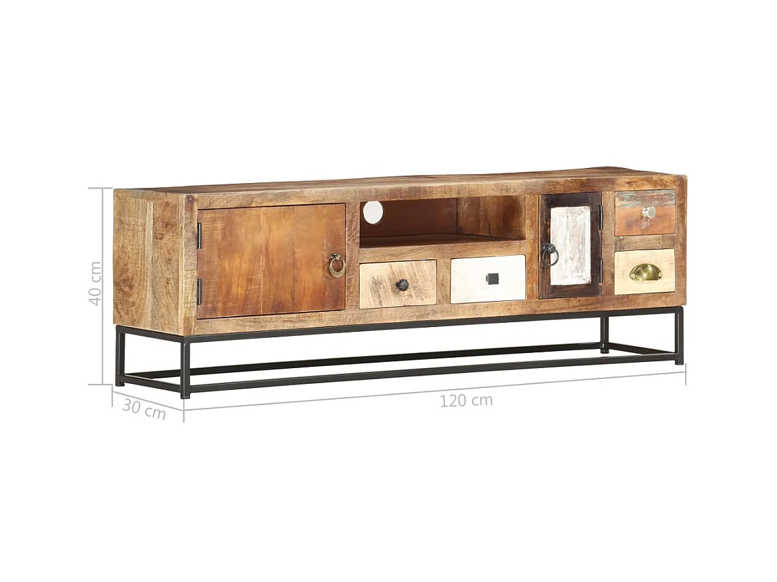 TV-meubel 120 x 30 x 40 cm Massief hergebruikt hout
