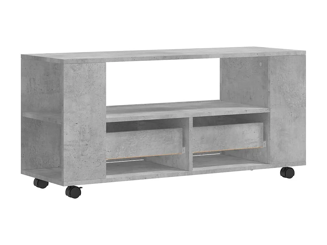 Meuble TV gris béton 102x34,5x43 cm bois d'ingénierie