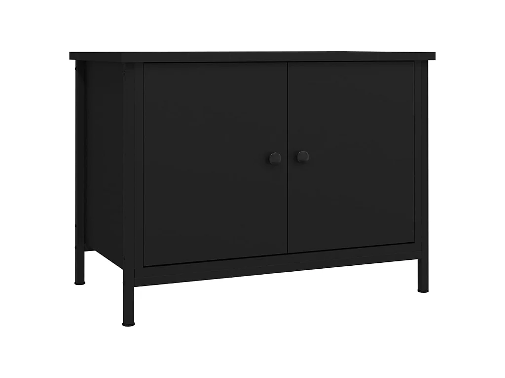 TV-meubel met zwarte deuren 60x35x45 cm samengesteld hout