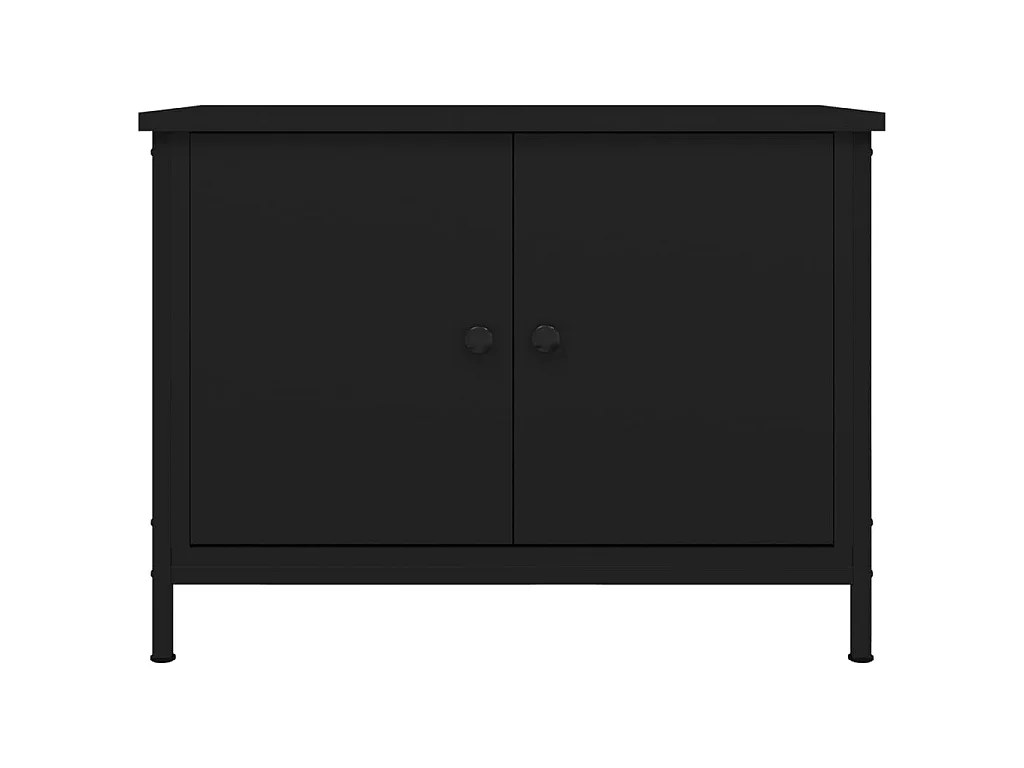 TV-meubel met zwarte deuren 60x35x45 cm samengesteld hout