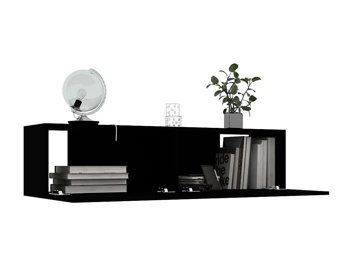 Meuble TV Noir 120x30x30 cm Aggloméré