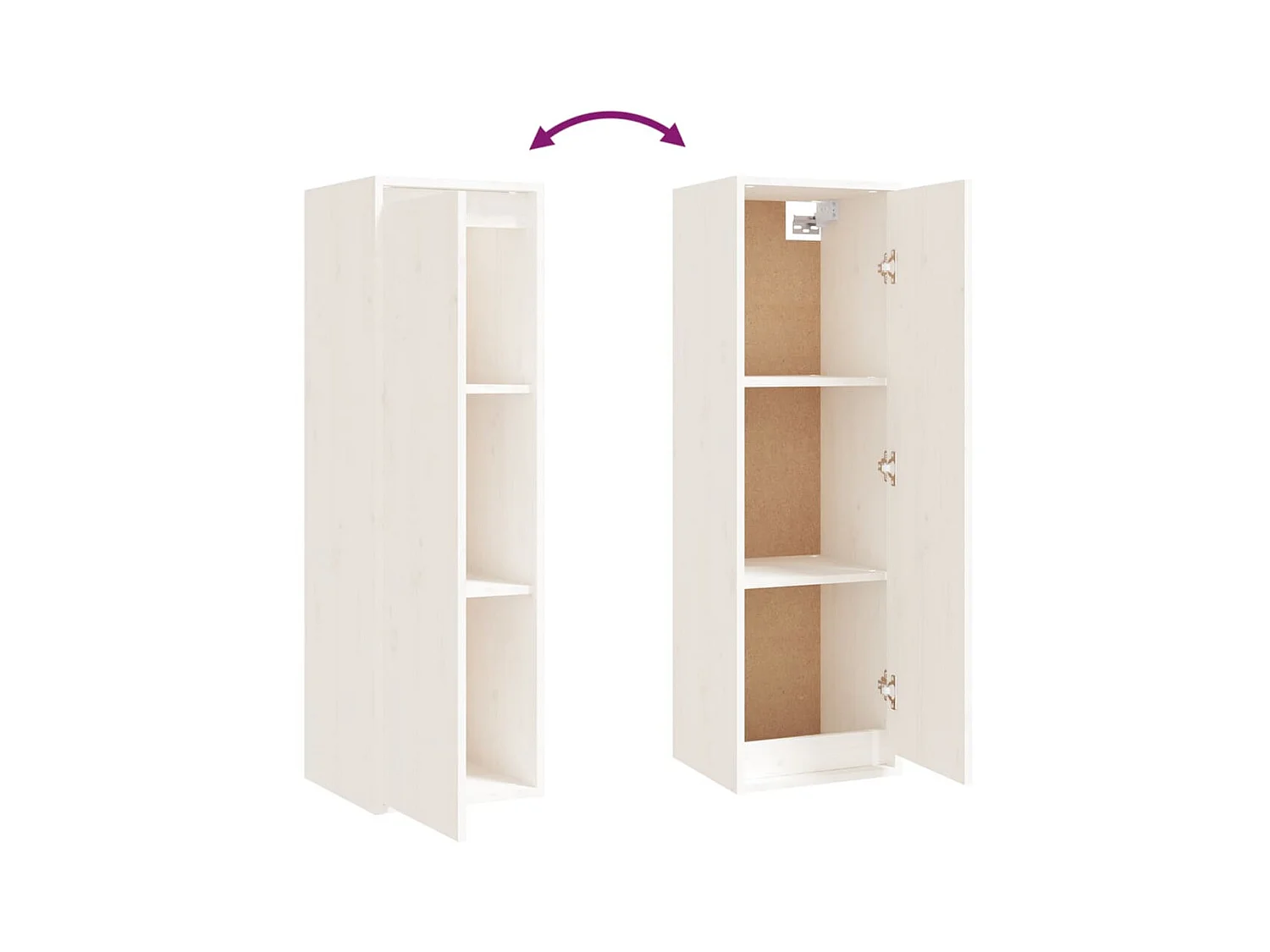 Meubles TV 3 pcs Blanc Bois massif de pin