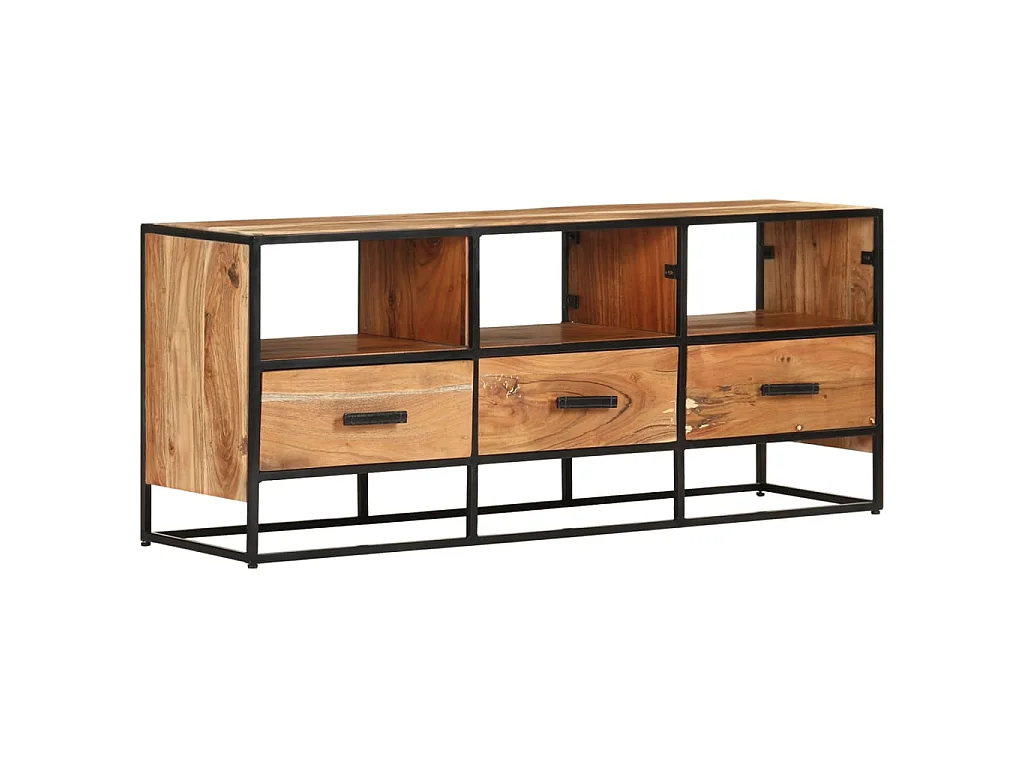 Mueble TV 110x30x45 cm Madera maciza de acacia