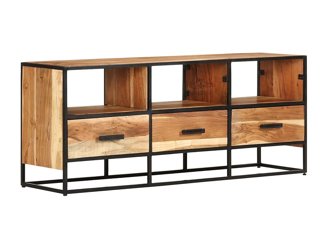 Mueble TV 110x30x45 cm Madera maciza de acacia