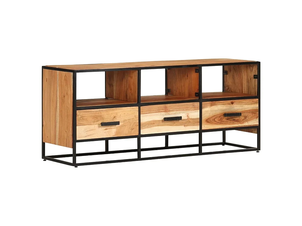 Mueble TV 110x30x45 cm Madera maciza de acacia