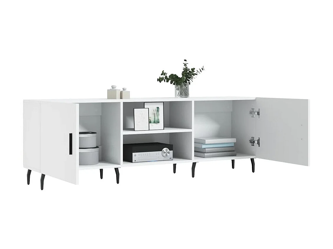 Mobile TV bianco 150x30x50 cm in derivati del legno