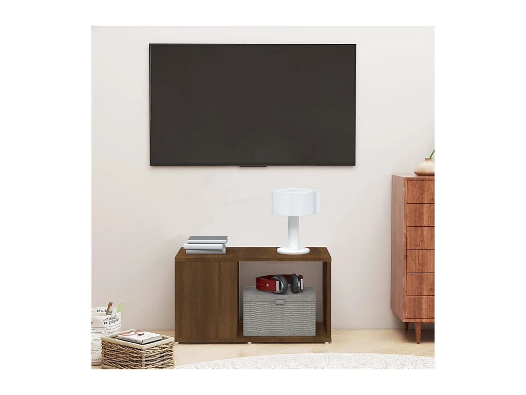 Meuble TV Chêne marron 60x24x32 cm Bois d'ingénierie