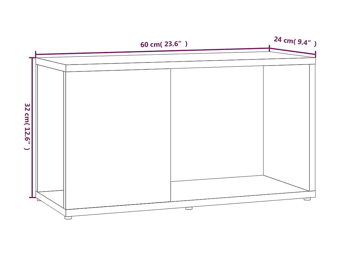 Mobile TV Rovere marrone 60x24x32 cm MDF
