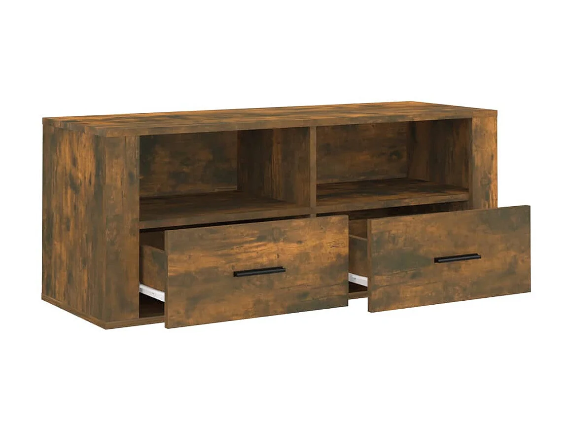 Mueble TV Roble ahumado 100x35x40 cm Madera contrachapada