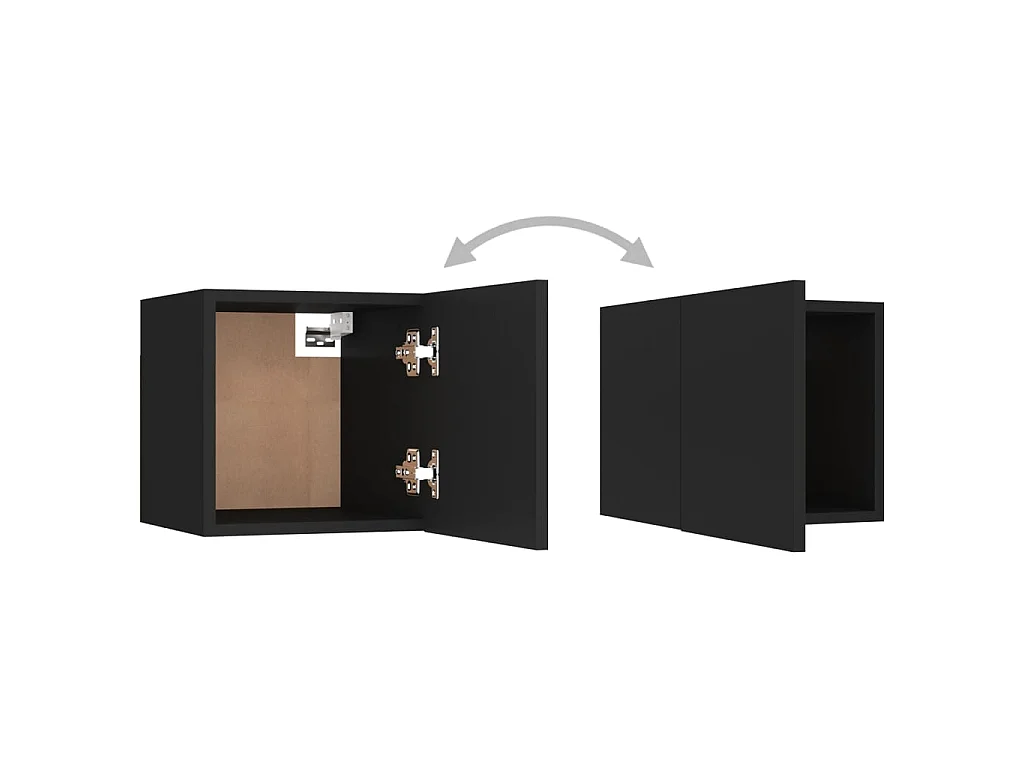 Ensemble de meubles TV 3 pcs Noir Aggloméré