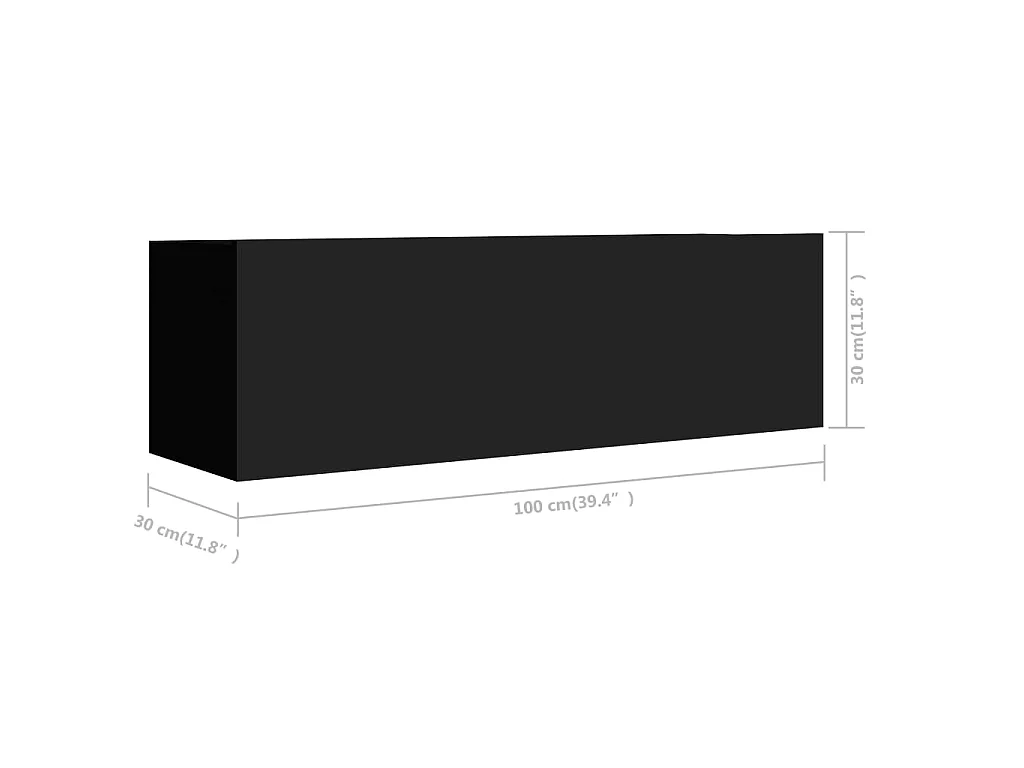 Ensemble de meubles TV 3 pcs Noir Aggloméré